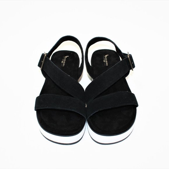 Koolaburra by UGG Buckle Sandals Platforms Black/White Women's 9 New! - Picture 3 of 12